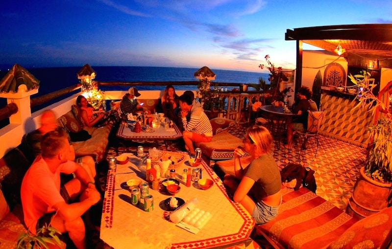 surf berbere surf camp terrace in taghazout
