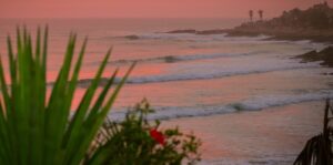 surf holiday taghazout view up to anchor point from surf berbere